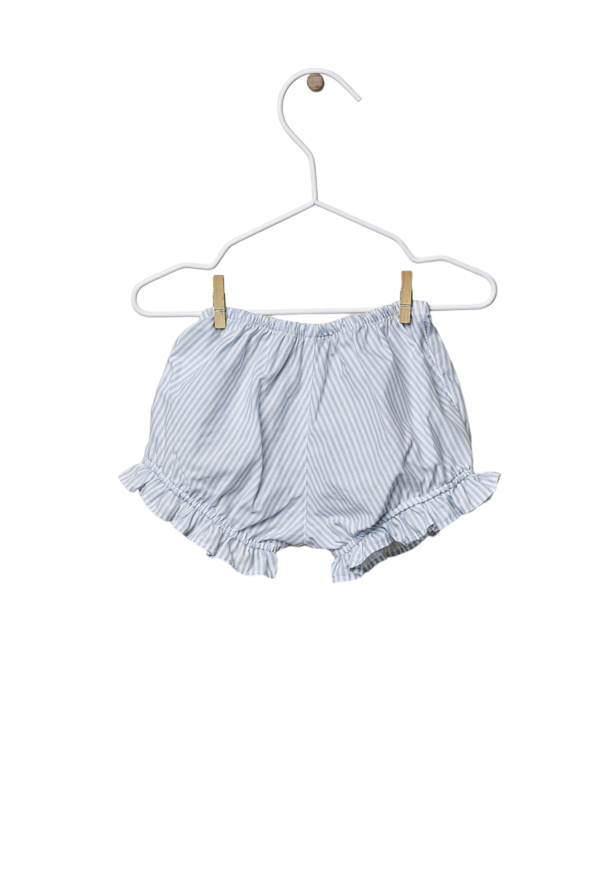 Calções estampados com riscas suaves azuis e brancas | LITTLE LOVE - WEDOBLE
