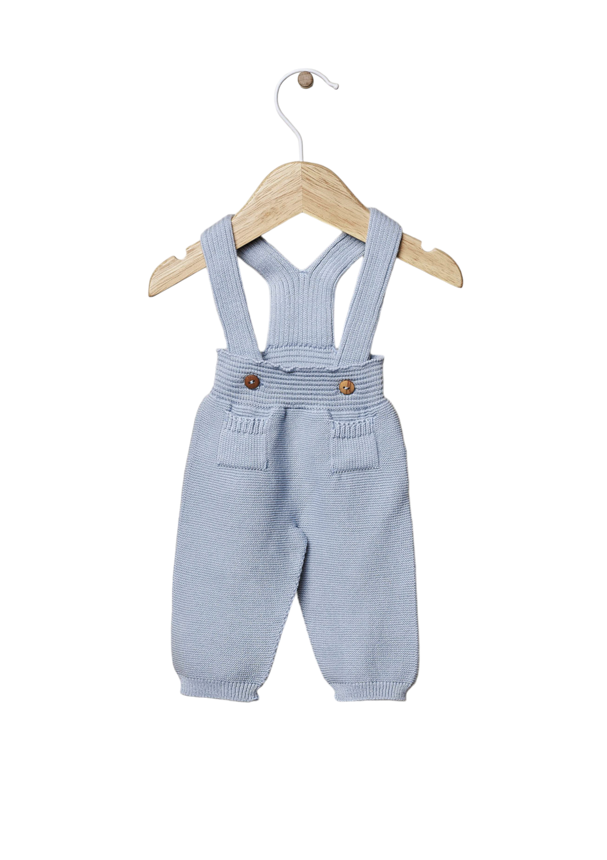 Calças com alças tricotadas em algodão orgânico | BONJOUR CHER BÉBÉ - WEDOBLE