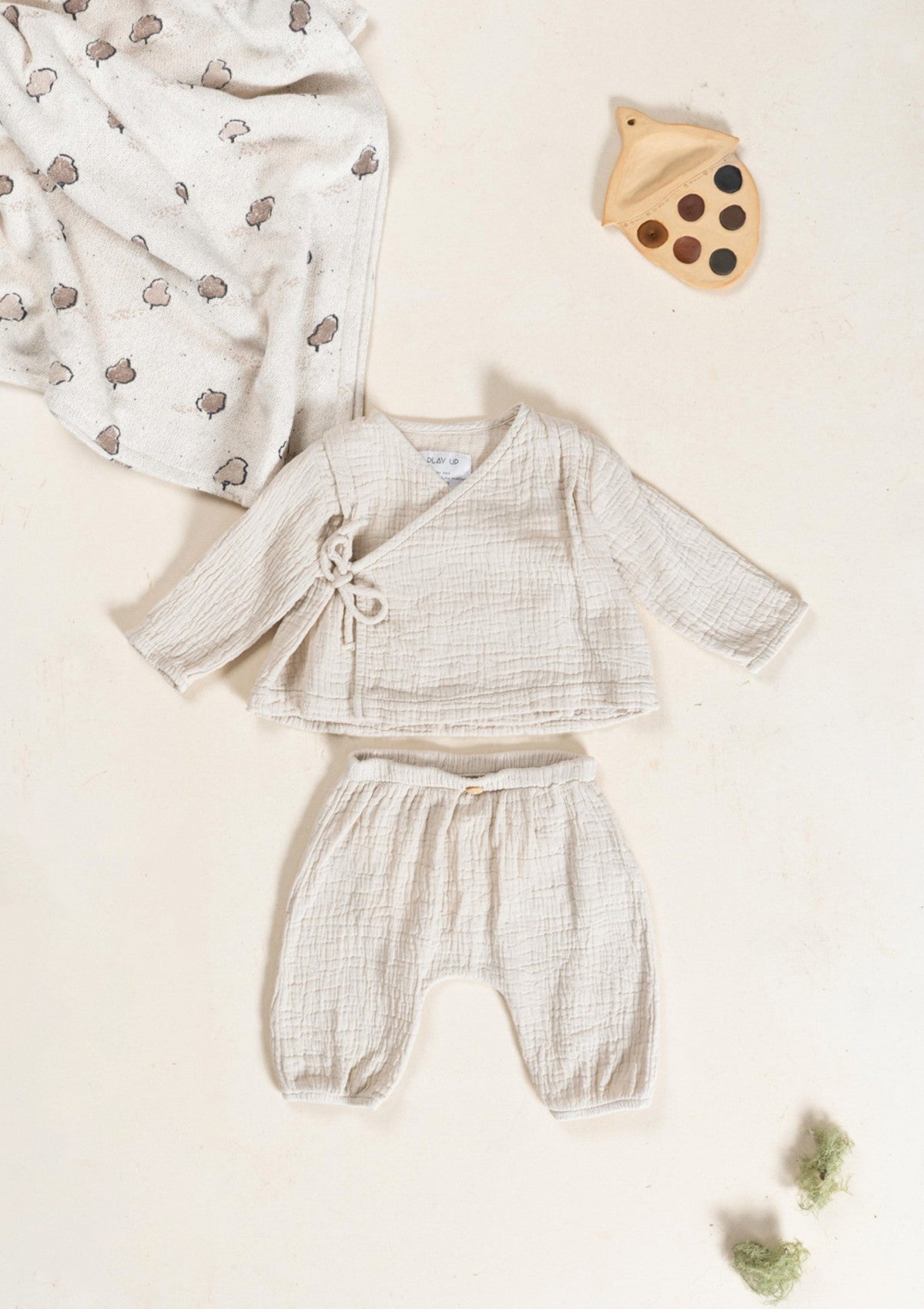 Blusa com trespasse em tecido em algodão - PLAYUP