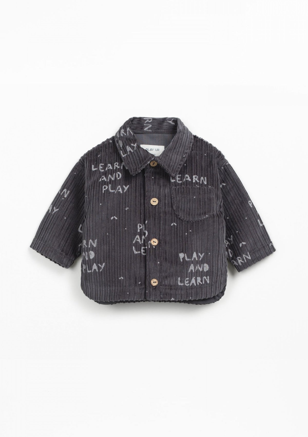 Camisa de bombazine com abertura de botões de coco - PLAYUP