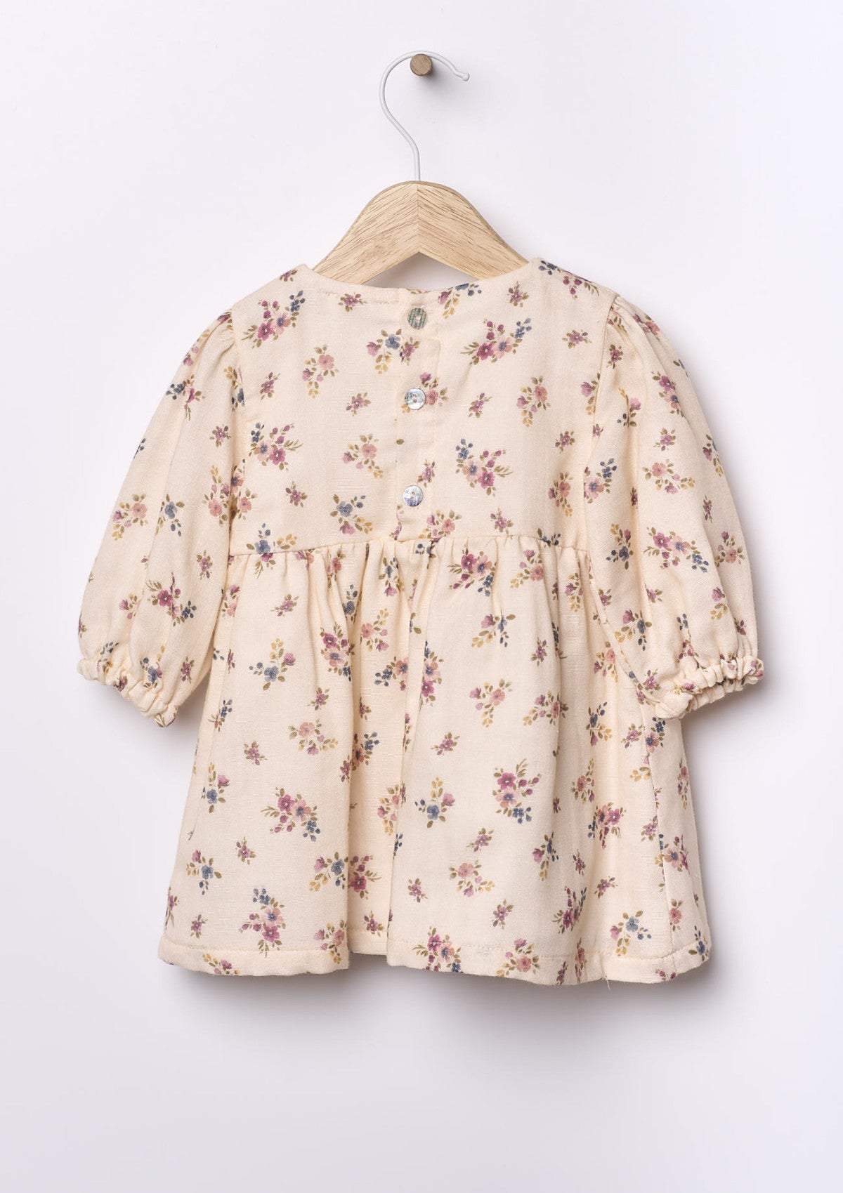 Vestido em tecido de algodão com flores | LITTLE TEDDY BEAR - WEDOBLE