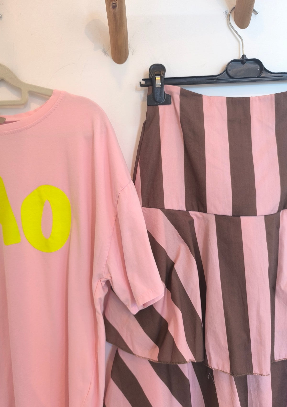 PINK AND BROWN RICH SKIRT - SAYBOHO