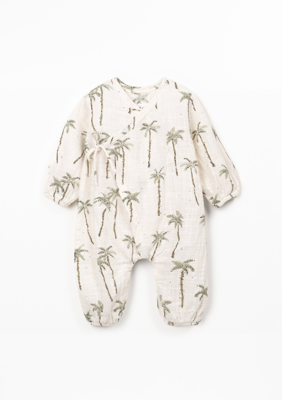 Fabric jumpsuit with palm tree print - PLAYUP