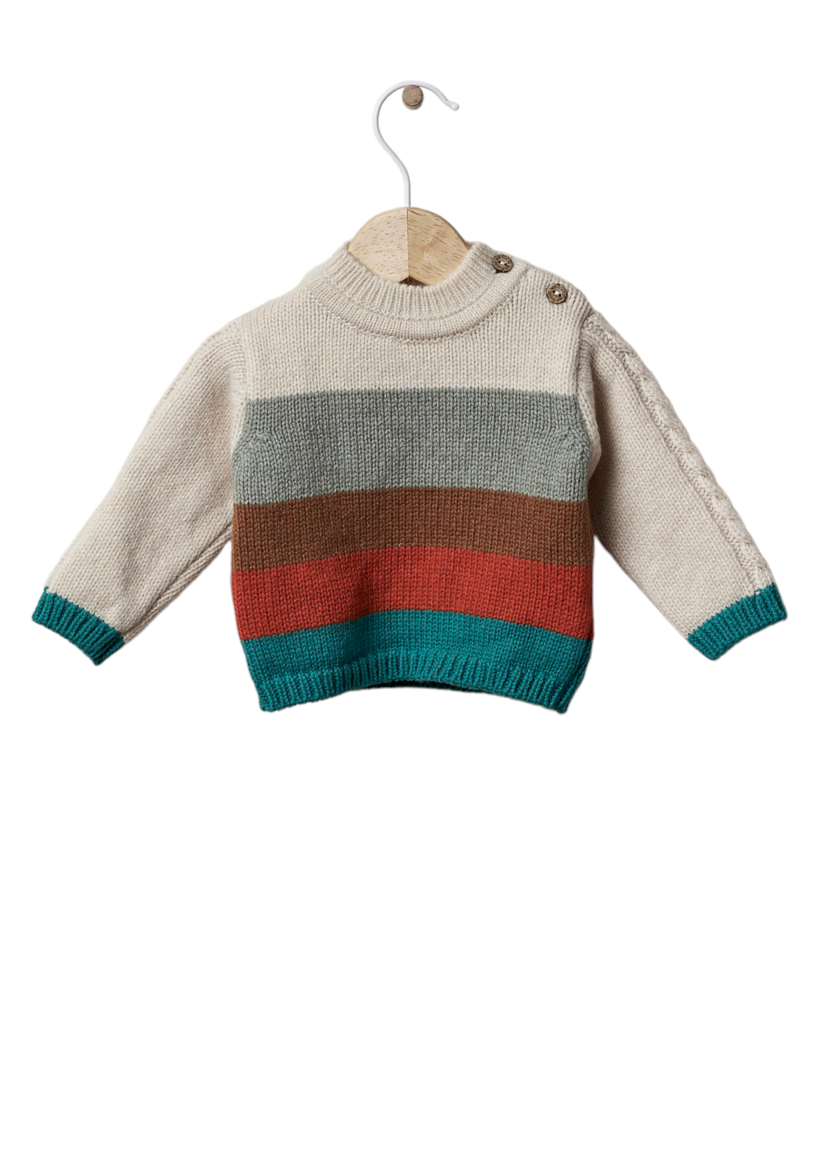 Camisola de manga comprida com abertura de botões de côco | LOVING WINTER - WEDOBLE