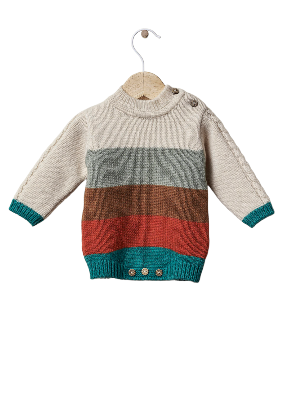 Fofo de manga comprida com abertura de botões de côco | LOVING WINTER - WEDOBLE