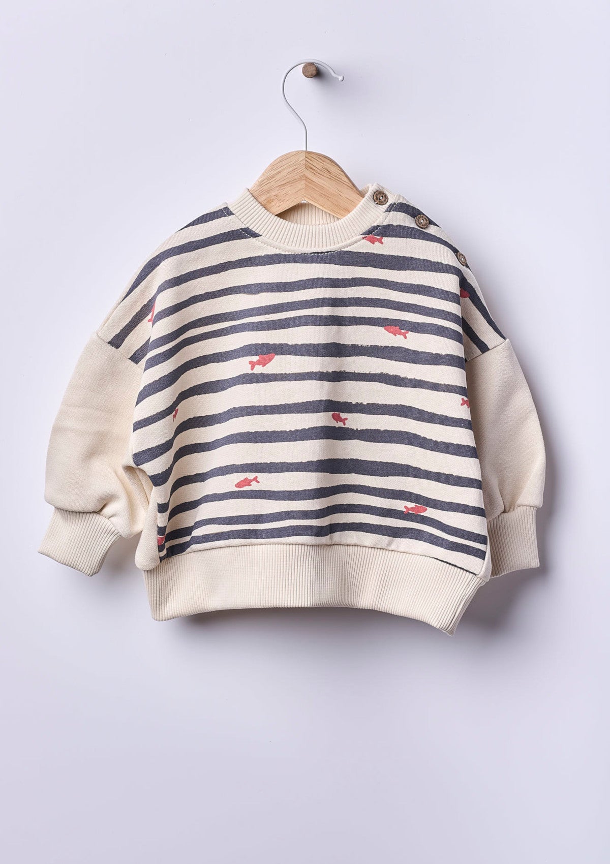 Camisola de manga comprida em algodão | NAVY CODE - WEDOBLE