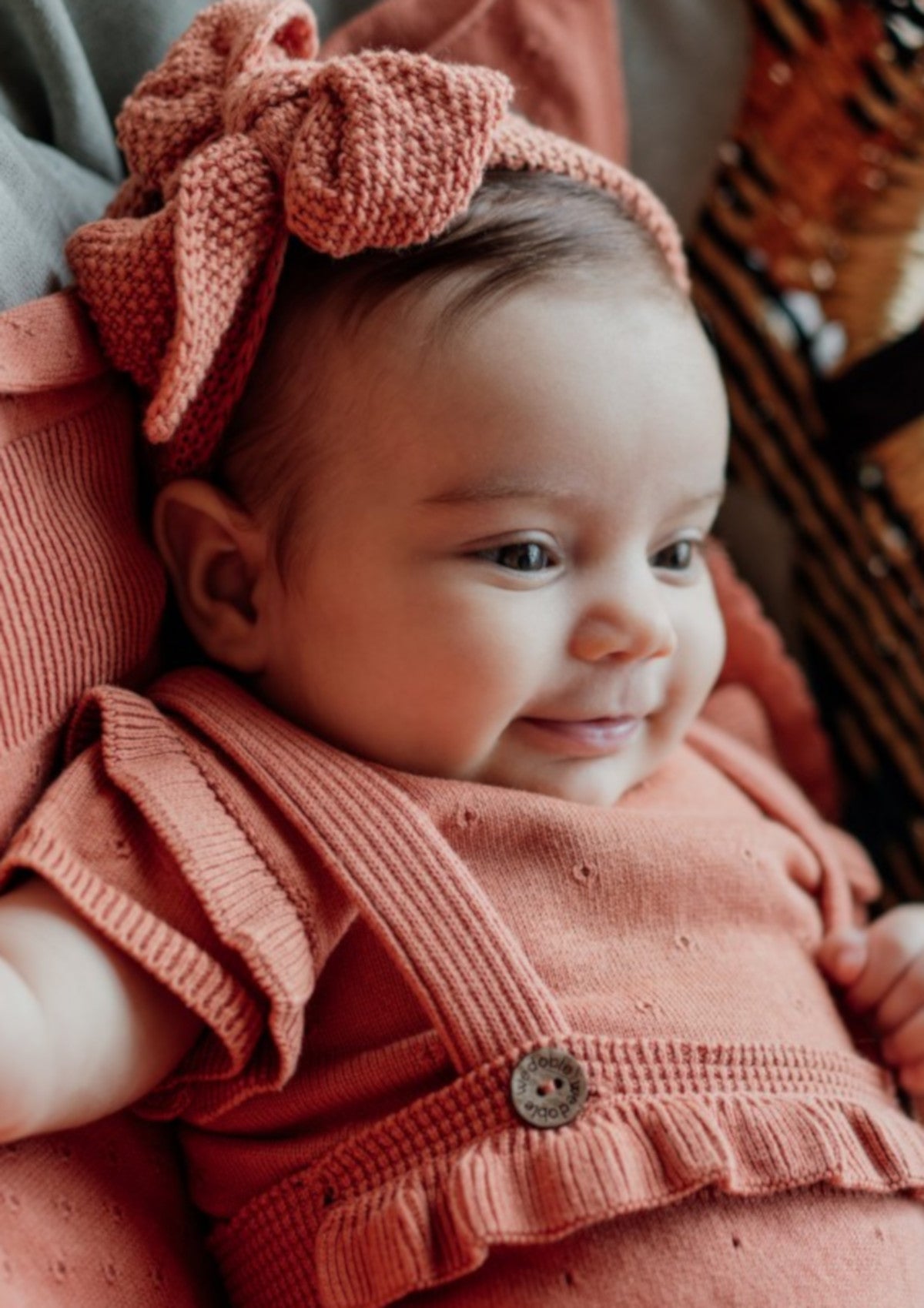 Fita de cabelo com nó tricotada em algodão - WEDOBLE
