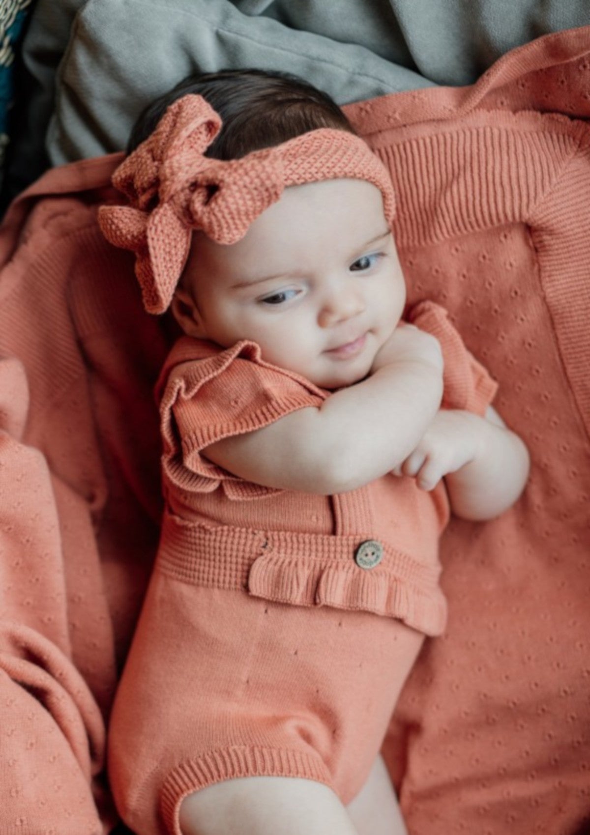Fita de cabelo com nó tricotada em algodão - WEDOBLE