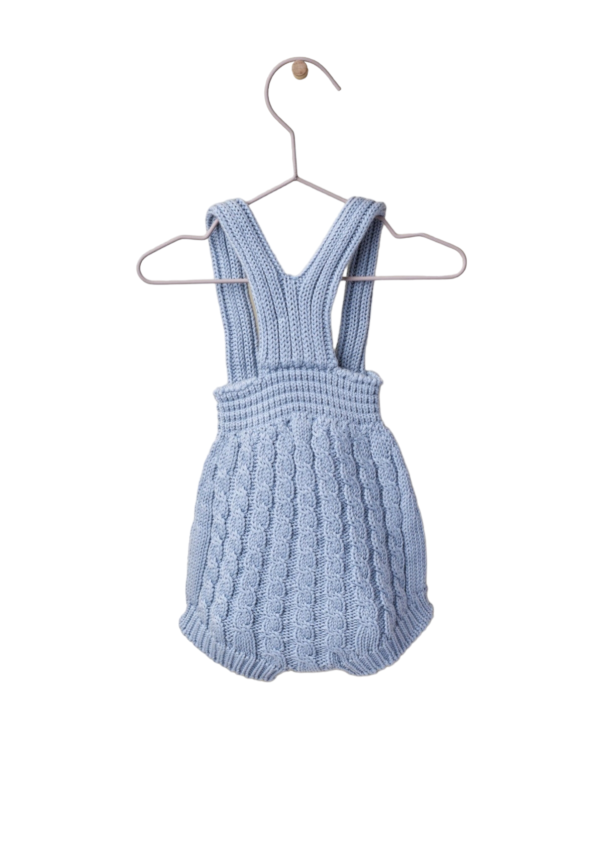 Fofo de alças tricotado em algodão com abertura de botões de côco | LITTLE LOVE - WEDOBLE