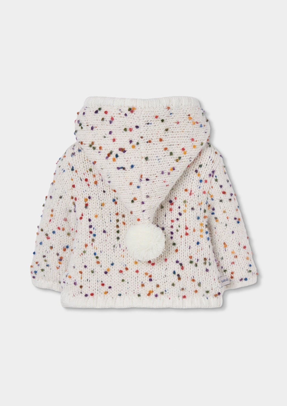 Casaco branco de tricô com bolinhas coloridas - BOBOLI