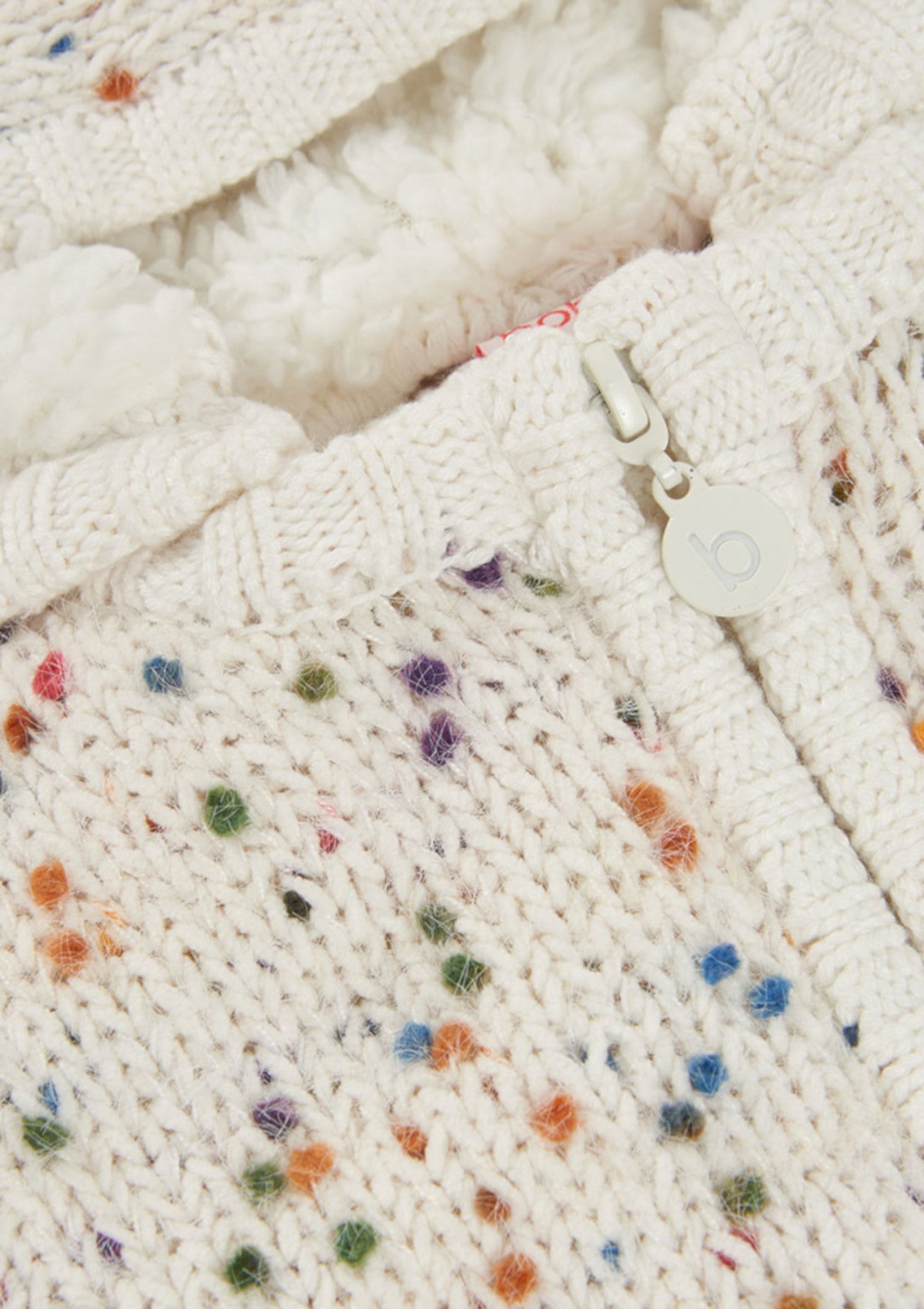 Casaco branco de tricô com bolinhas coloridas - BOBOLI