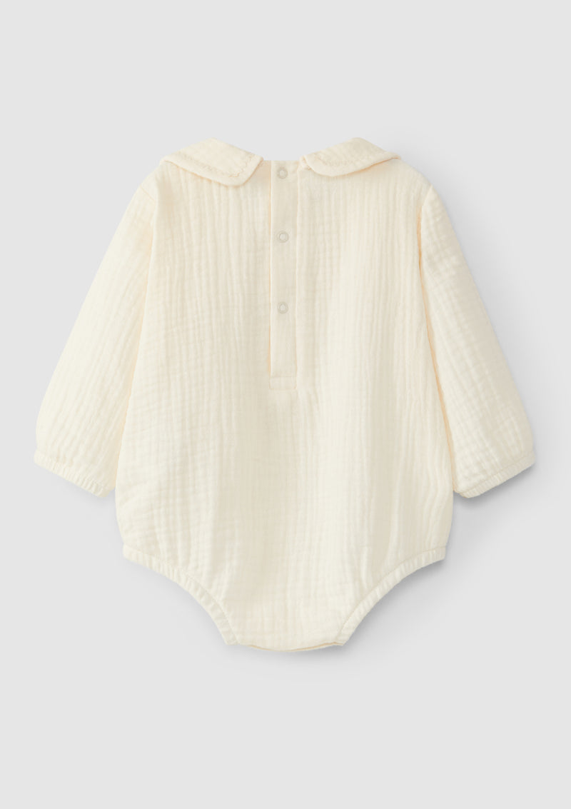 Bodysuit with wool yarn embroidery - SNUG