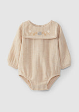 Bodysuit with wool yarn embroidery - SNUG