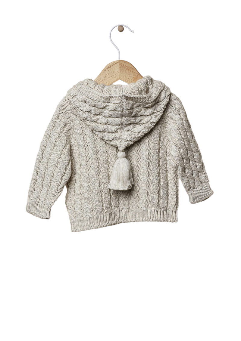 Hooded cardigan knitted in cotton | OCEAN - WEDOBLE