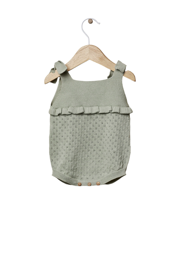 Shoulder straps shortie knitted in cotton | OCEAN FLOWER - WEDOBLE