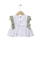 Floral print blouse with knitted detail | HELLO LITTLE MOTHER LOVE - WEDOBLE