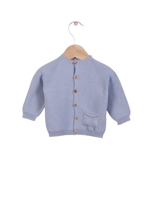 Cardigan knitted in organic cotton | HELLO LITTLE MOTHER LOVE - WEDOBLE