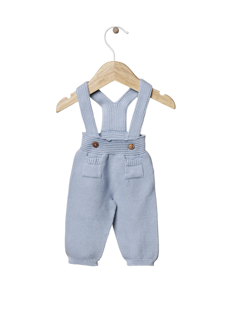 Shoulder straps trousers knitted in organic cotton | BONJOUR CHER BÉBÉ - WEDOBLE