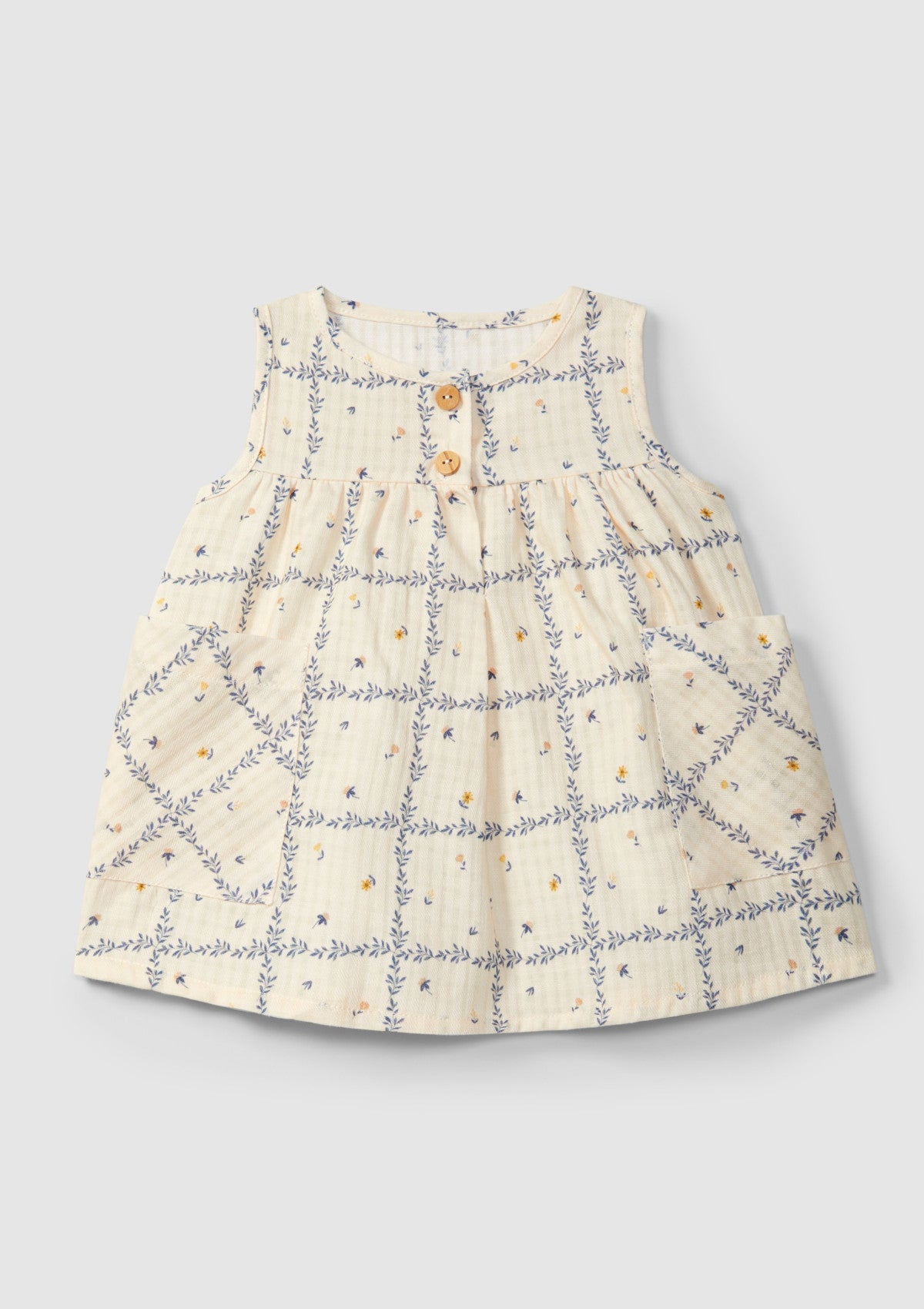 Vestido algodão texturado estampado - SNUG
