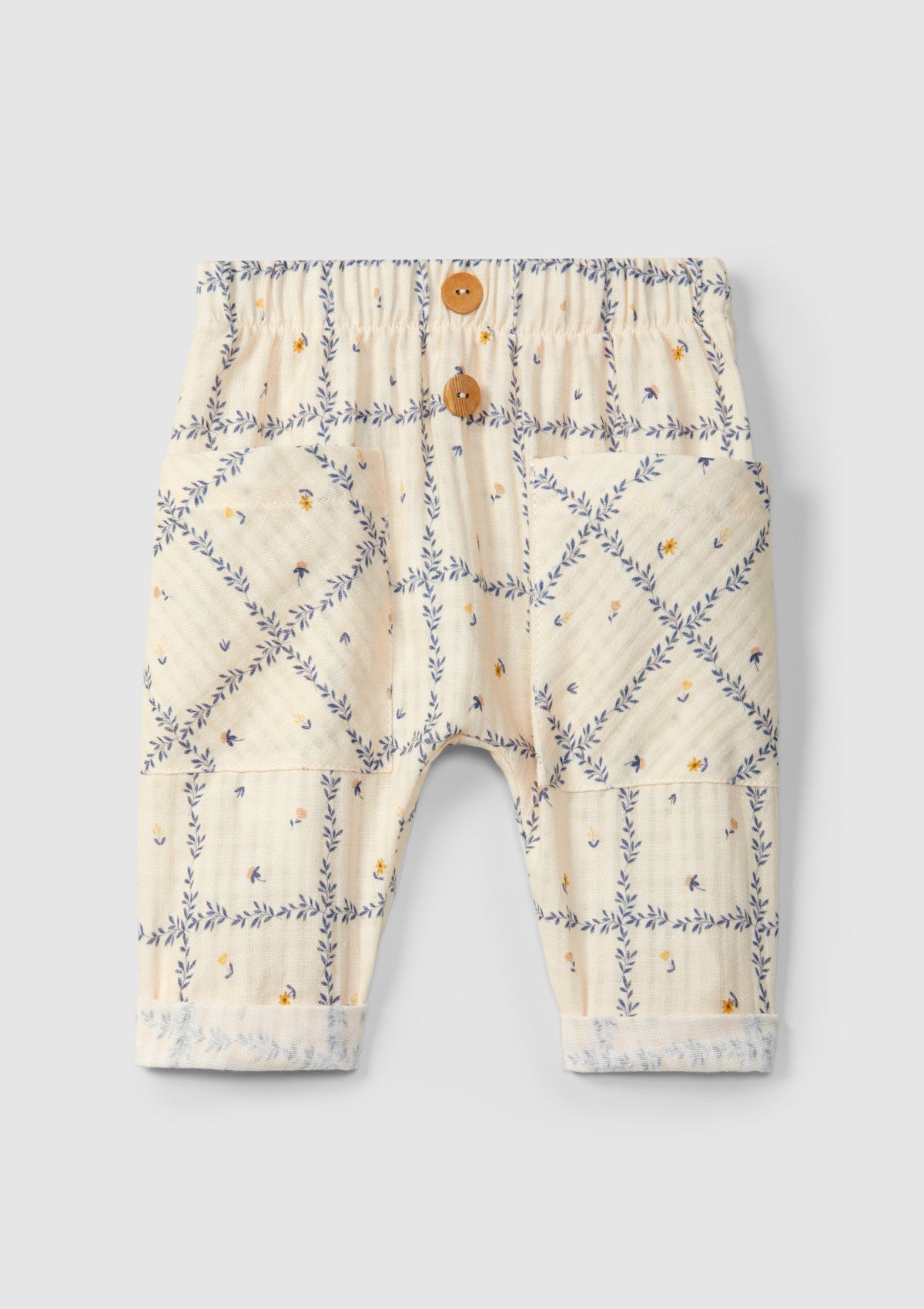 Calças pull-up algodão texturado estampado - SNUG