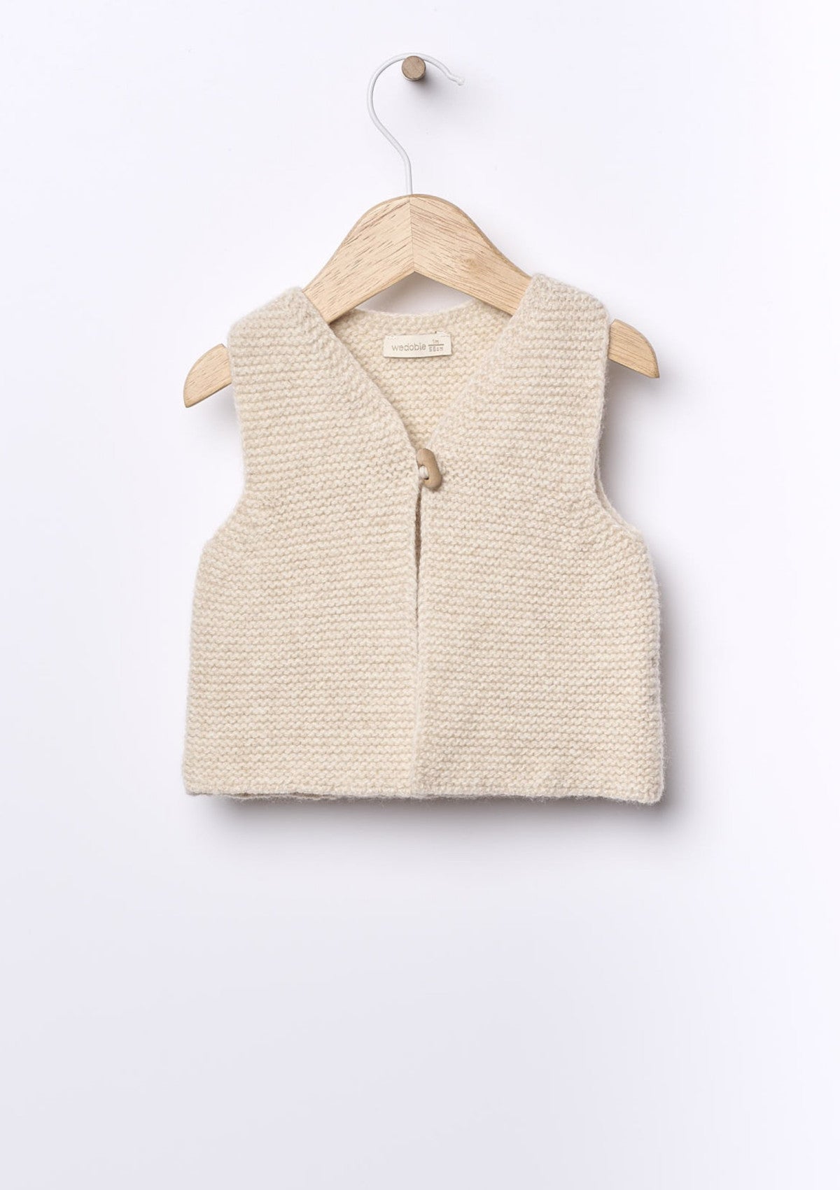 Colete tricotado em lã merino | LITTLE TEDDY BEAR - WEDOBLE