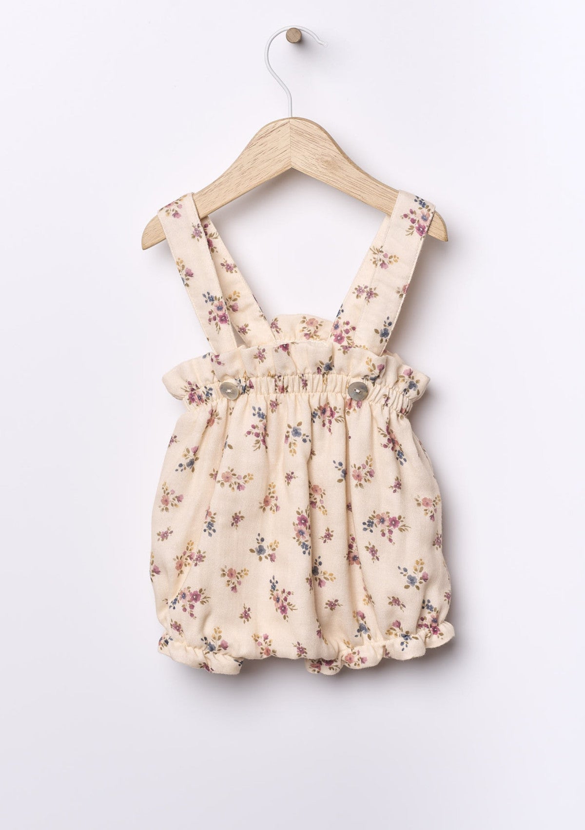 Fofo de alças em tecido de algodão com flores | LITTLE TEDDY BEAR - WEDOBLE