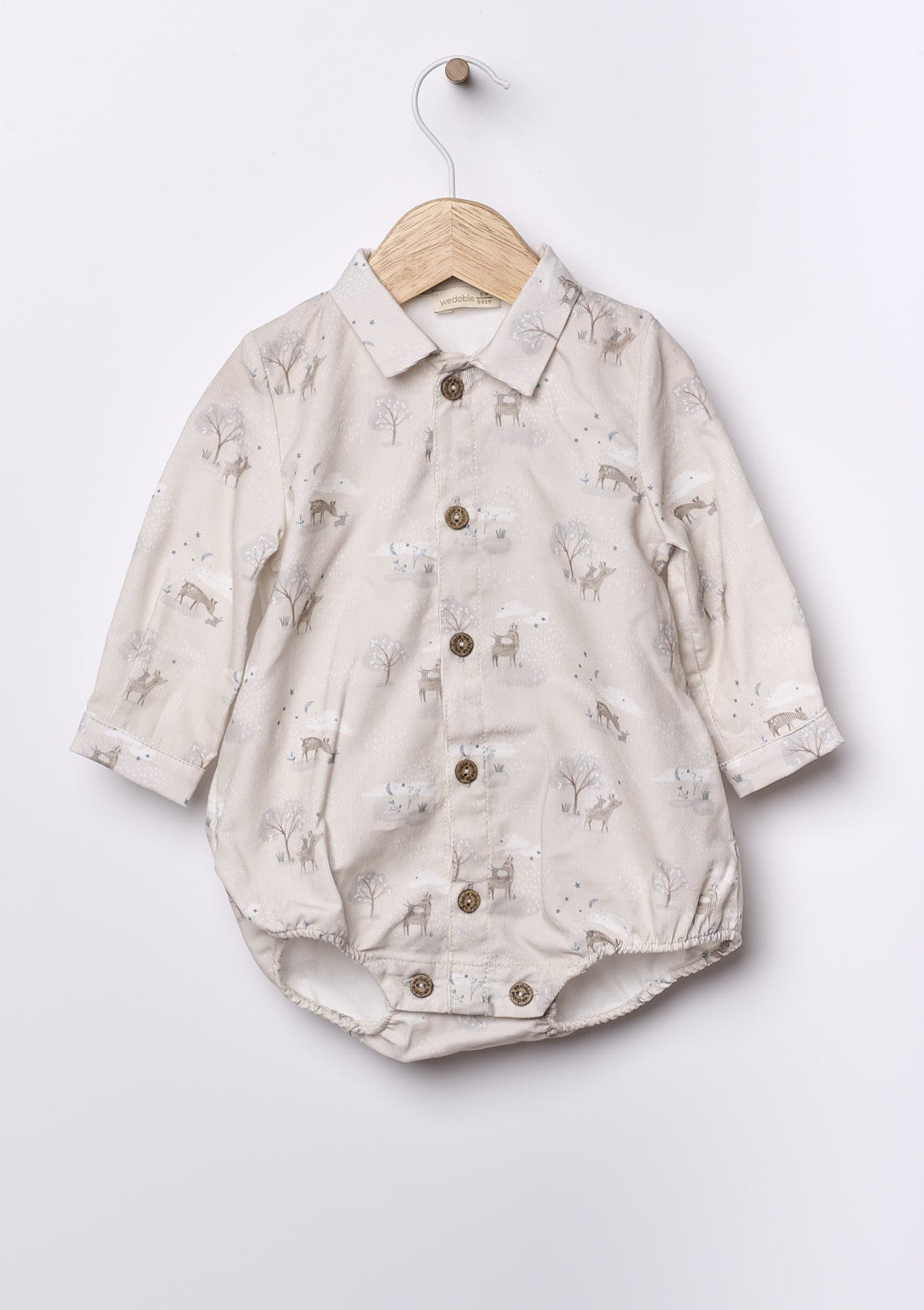 Body camisa em bombazine com animais da floresta | BUNNY AND FRIENDS - WEDOBLE