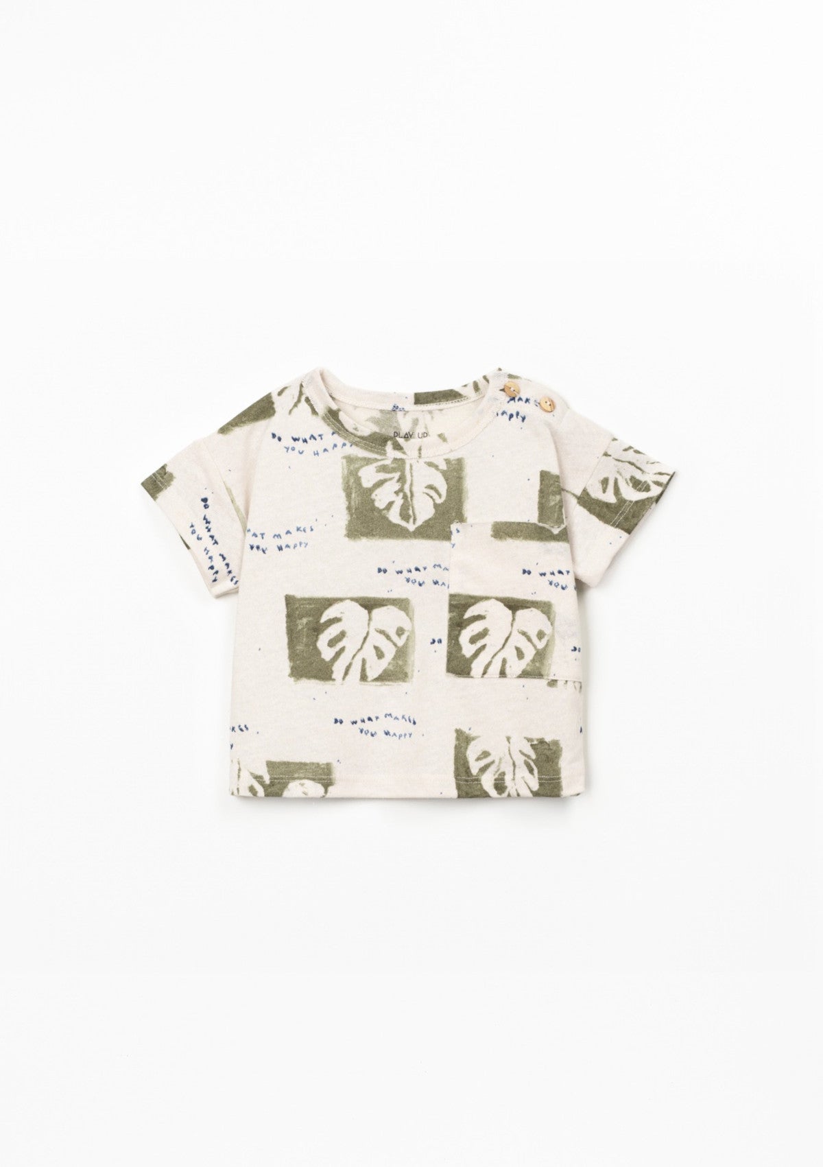T-shirt com estampado de monstera - PLAYUP