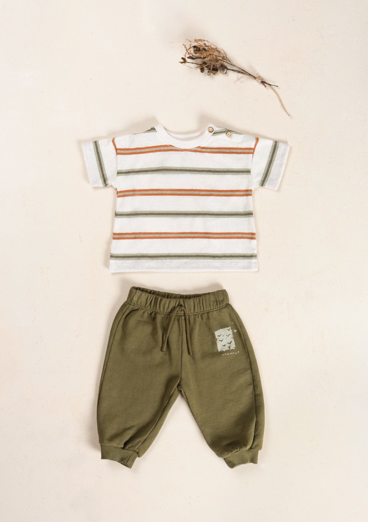 Calça felpa em algodão orgânico com cintura elástica e estampado - PLAYUP