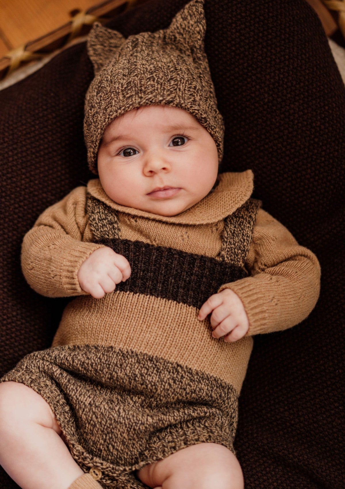 Gorro com orelhinhas tricotado em lã merino | SWEET AUTUMN - WEDOBLE