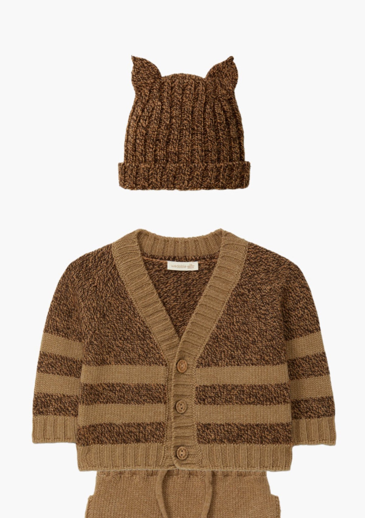 Gorro com orelhinhas tricotado em lã merino | SWEET AUTUMN - WEDOBLE