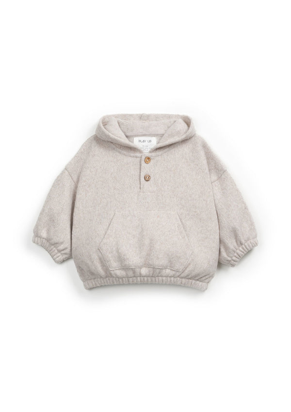 Jersey sweater with kangaroo pocket | Wooden Memories - PLAYUP