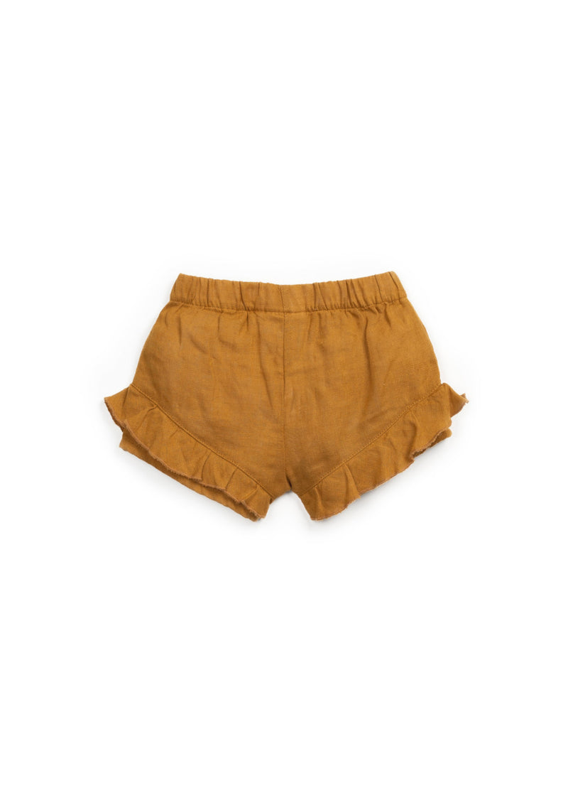 Linen shorts with elastic waist | Textile Art - PLAYUP