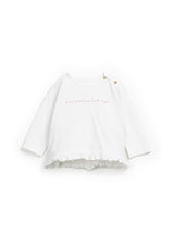 T-shirt with frill insert on the bottom | Wooden Memories - PLAYUP