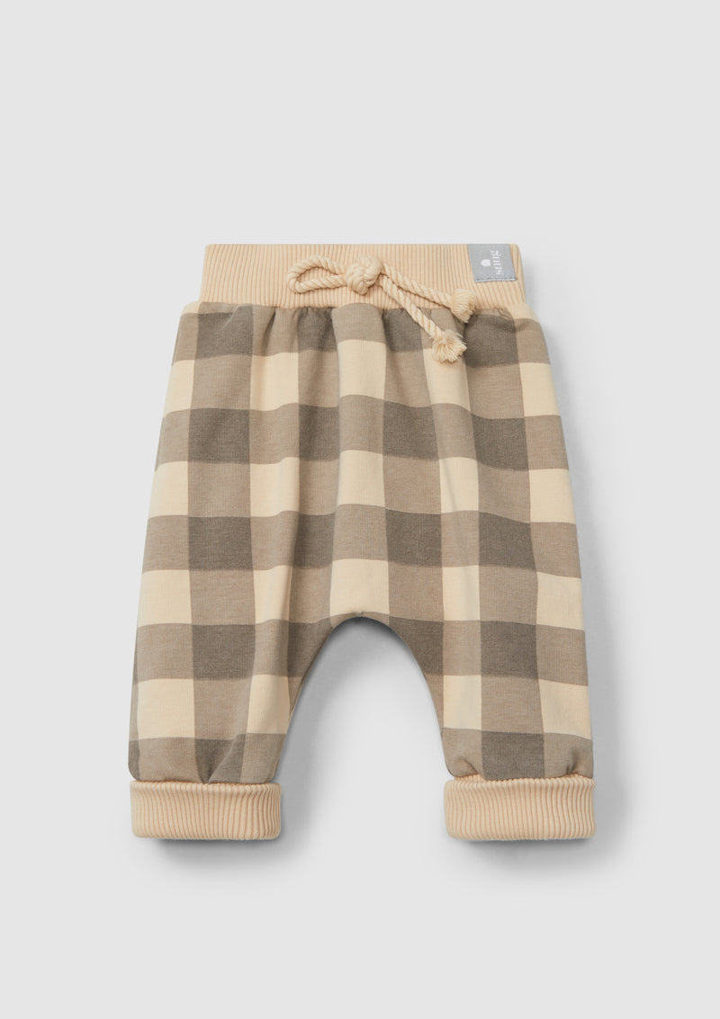 Plaid pull-up pants and decorative drawstring - SNUG