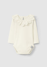 Bodysuit with ruffled collar English embroidery - SNUG