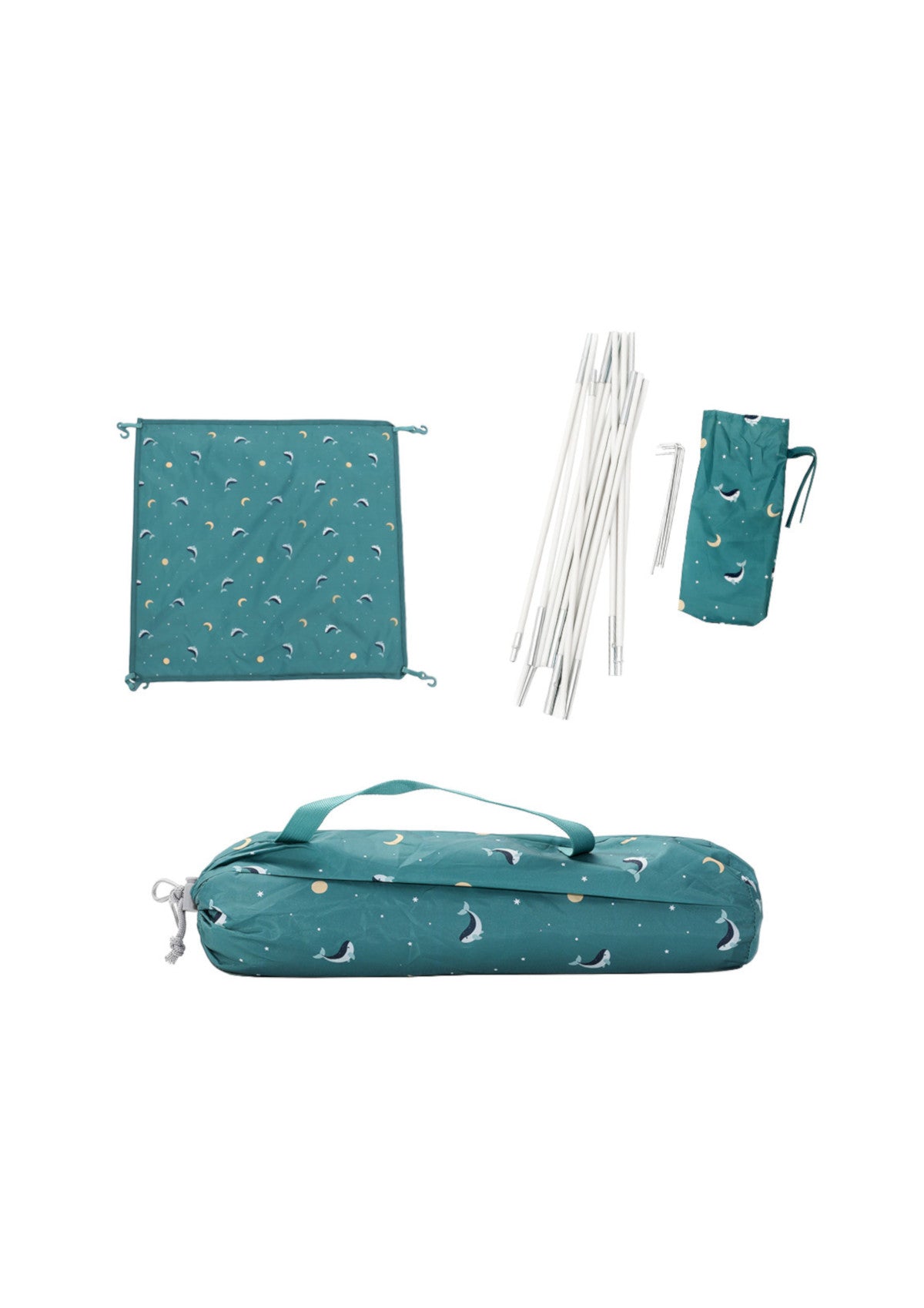 Whale Teal Tent with Mosquito Net - Monnëka