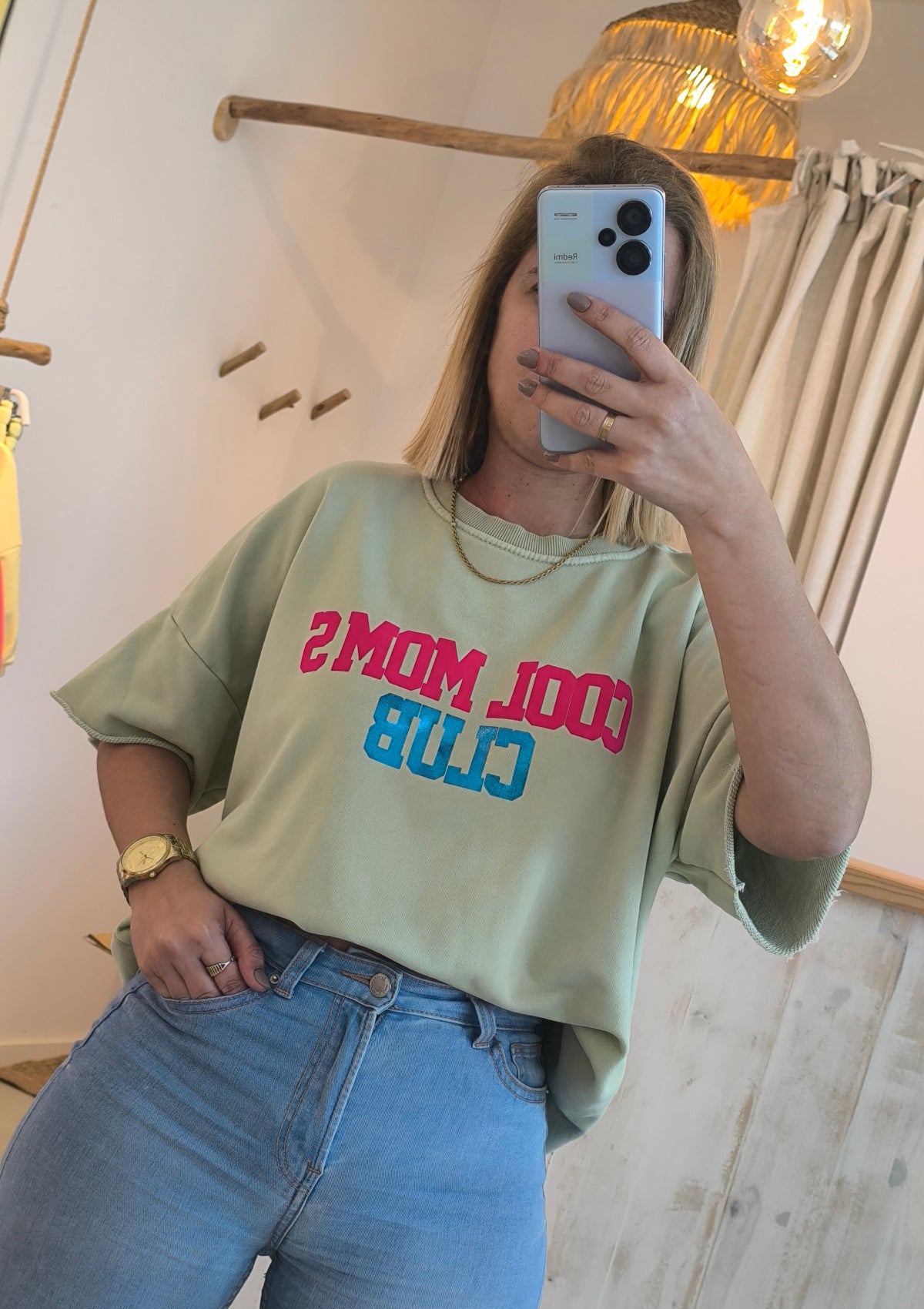 SHORT SLEEVE COOL MOMS SWEATSHIRT - SAYBOHO