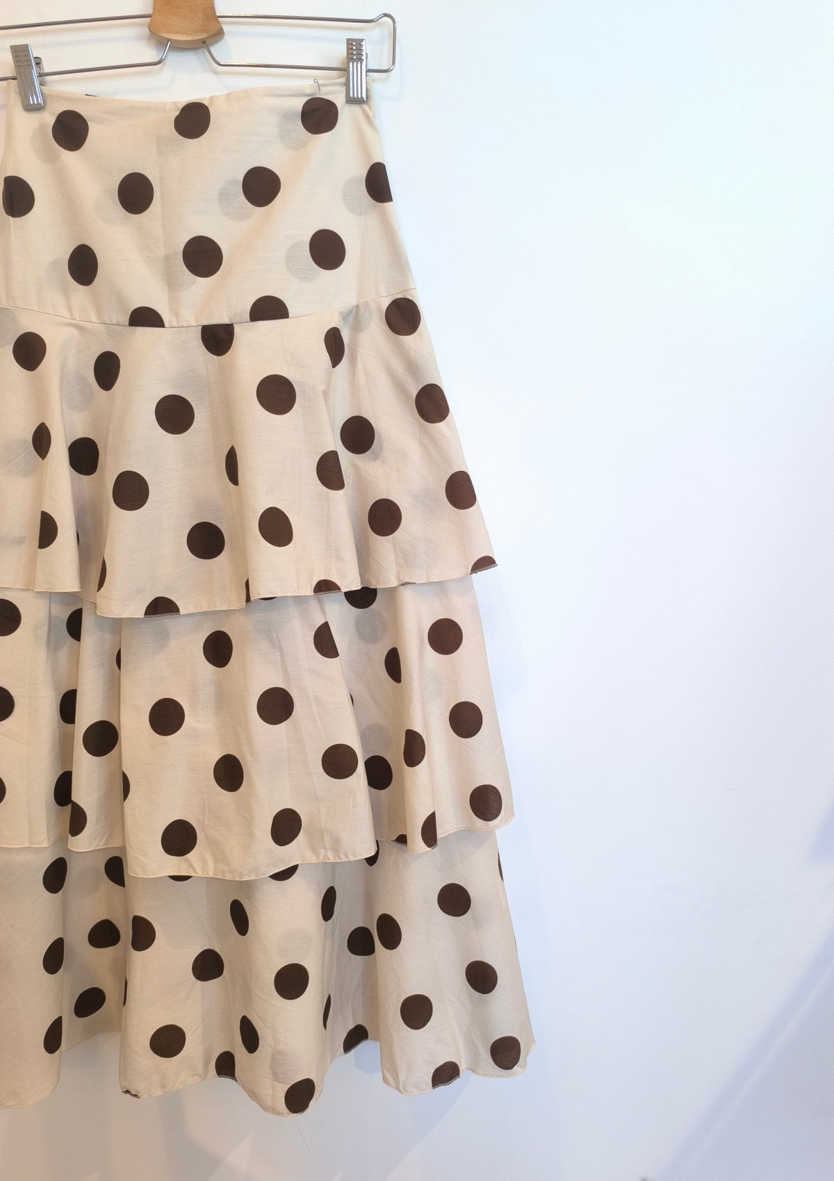 BEIGE AND BROWN POLKA DOT SKIRT - SAYBOHO