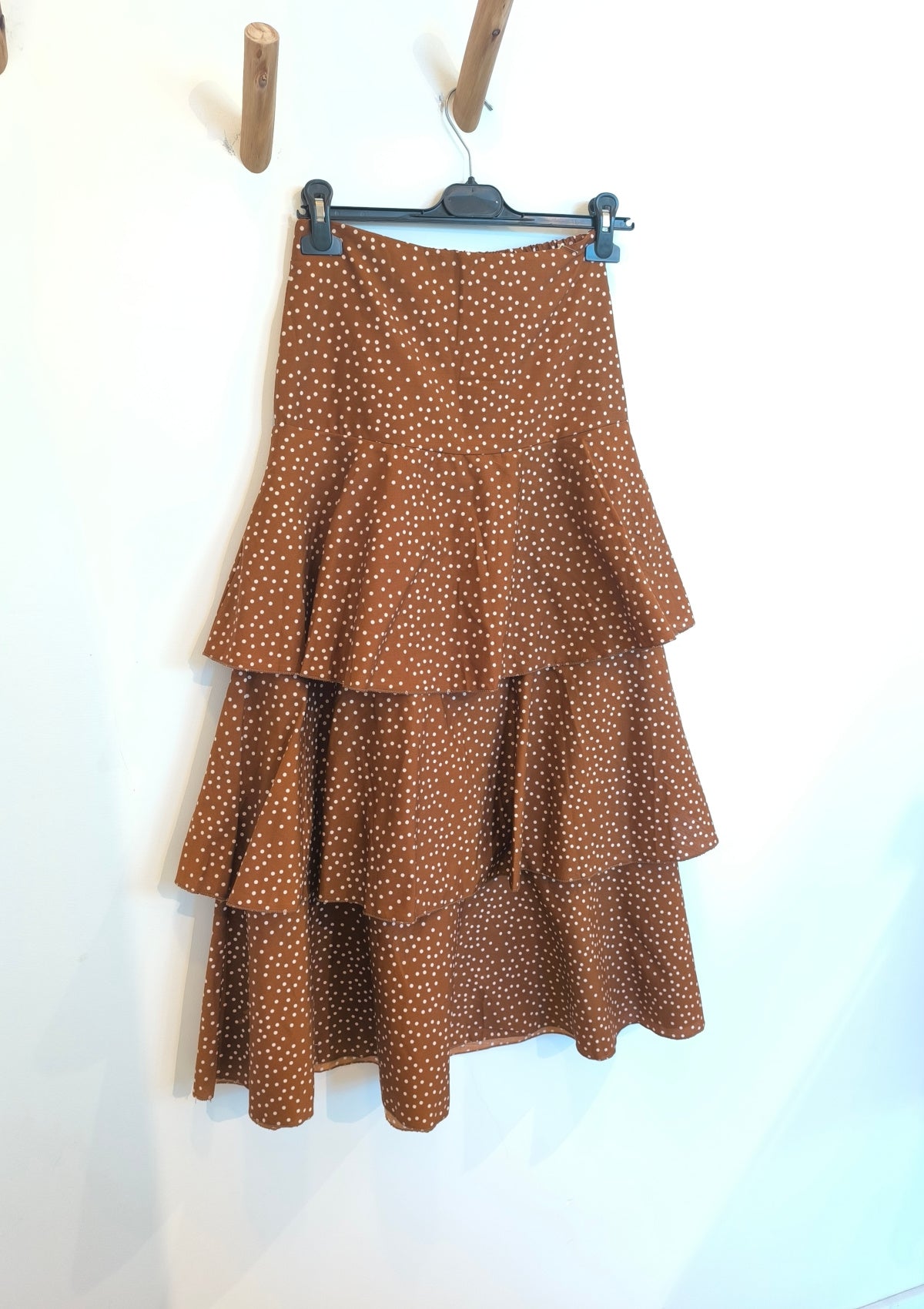 SMALL BROWN POLKA DOT SKIRT - SAYBOHO