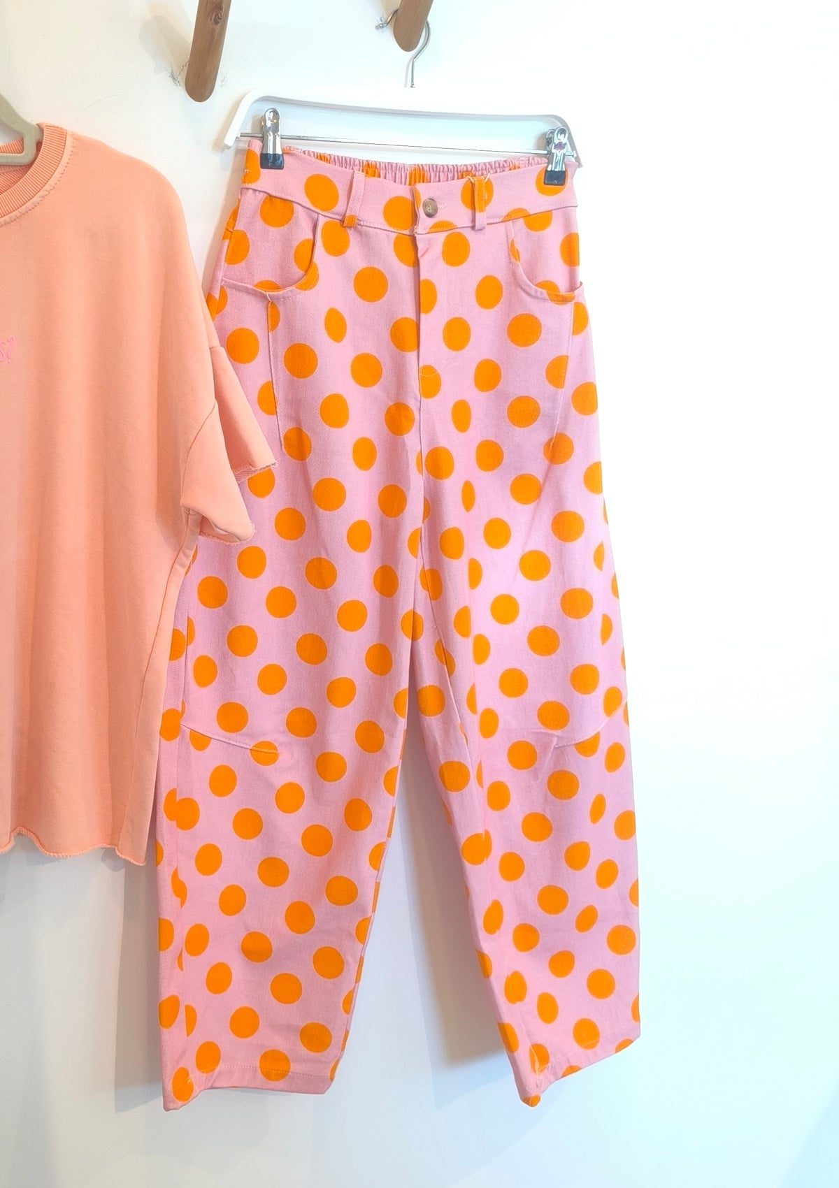 ORANGE POLKA DOT PANTS - SAYBOHO