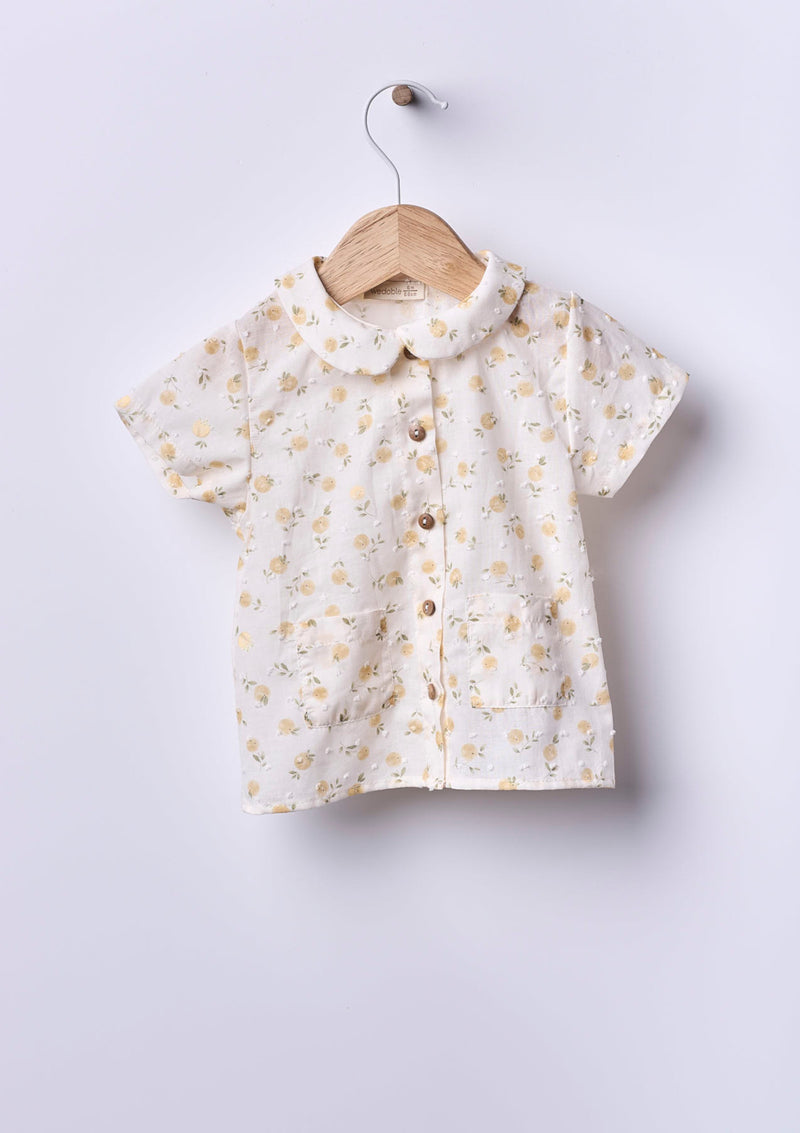 Short-sleeved blouse decorated with lemons | SUMMER IN THE VILLAGE - WEDOBLE