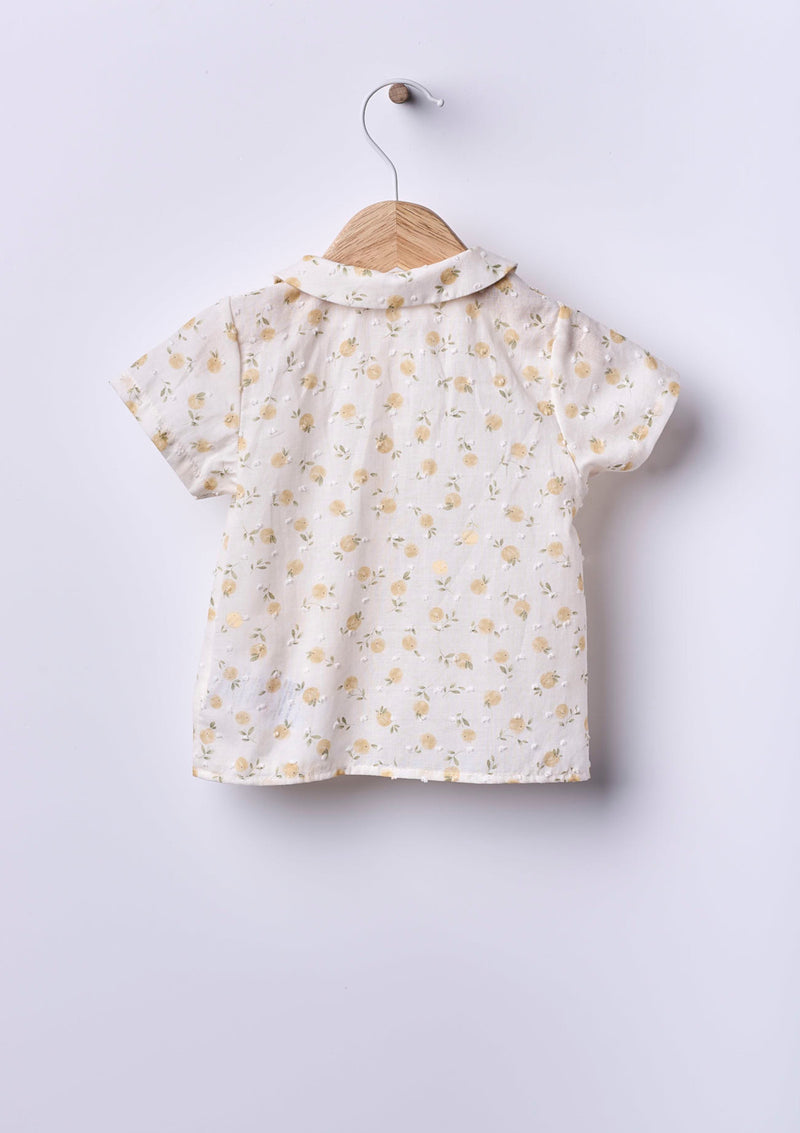 Short-sleeved blouse decorated with lemons | SUMMER IN THE VILLAGE - WEDOBLE