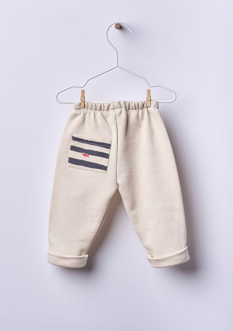 Trousers with adjustable cord in cotton | NAVY CODE - WEDOBLE