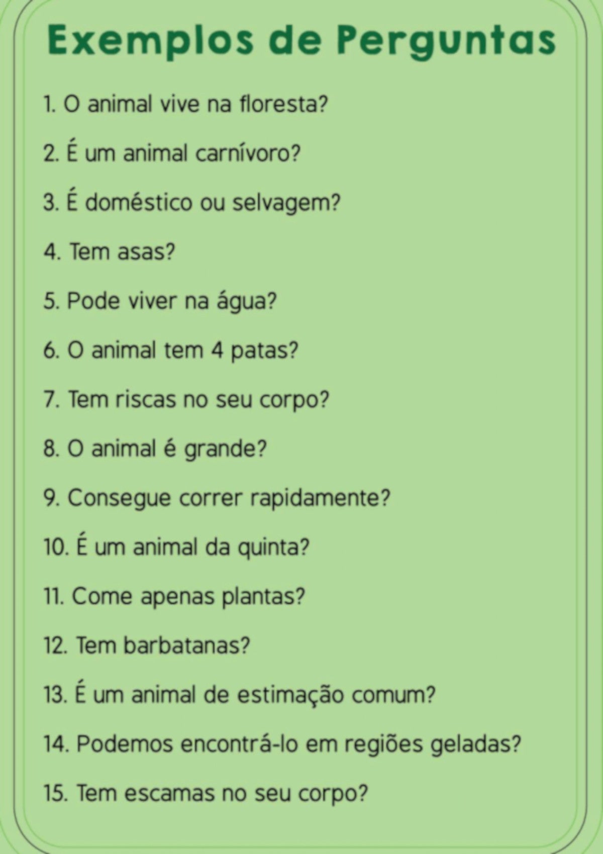 ADIVINHA EM 10 - REINO ANIMAL
