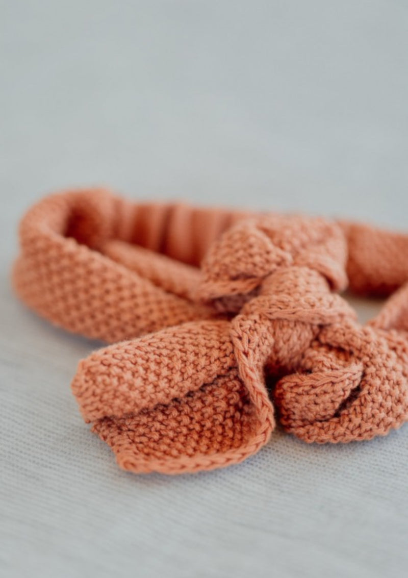 Knitted cotton headband with knot - WEDOBLE