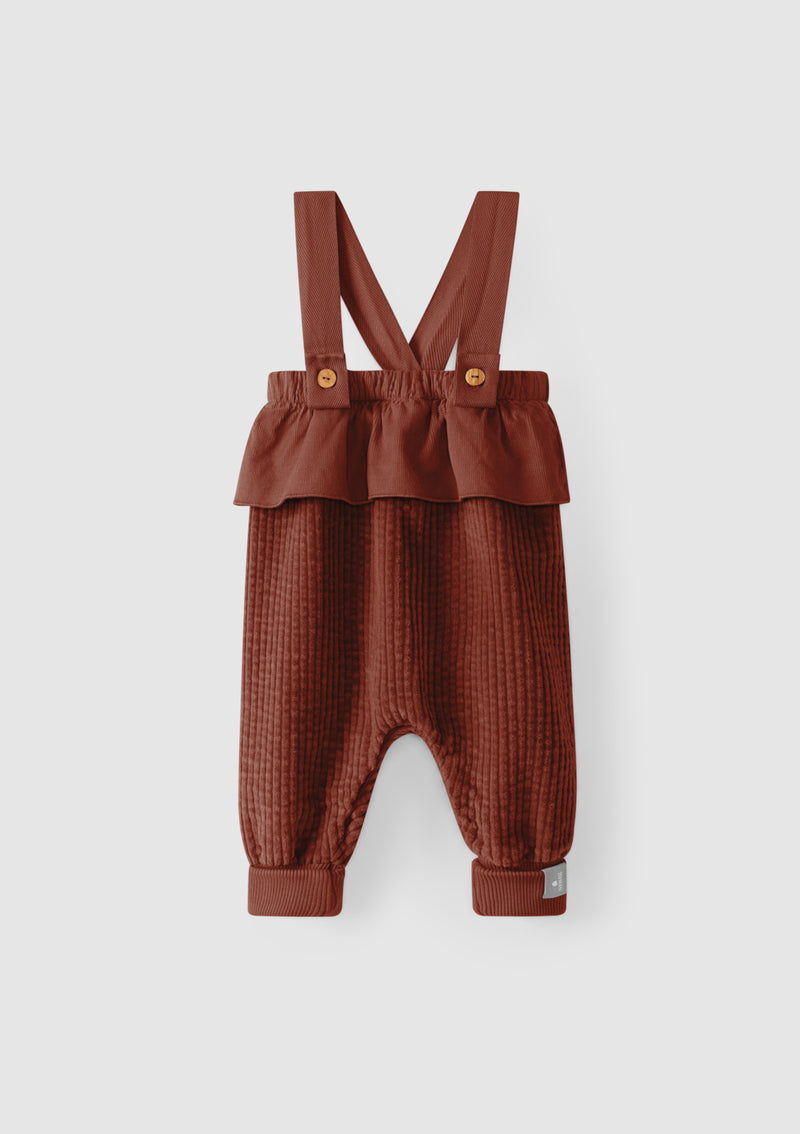 Wide wale corduroy dungarees with ruffle - SNUG