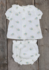 Cotton shorts with flower print | LITTLE LOVE - WEDOBLE