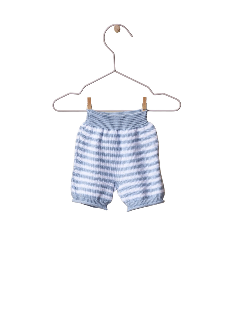 Shorts knitted in cotton with stripes | LITTLE LOVE - WEDOBLE