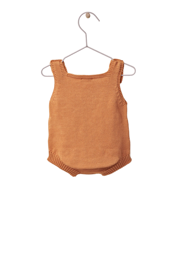 Shoulder straps shortie knitted in cotton | NAMIB DESERT - WEDOBLE